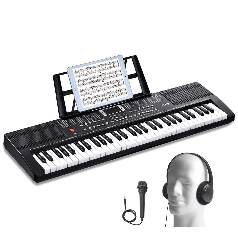 VEVOR 61 Key Digital Keyboard Piano 200 Tones 200 Rhythms Electric Piano Keyboard Kit 60 Demo Songs Built-In Dual Speakers