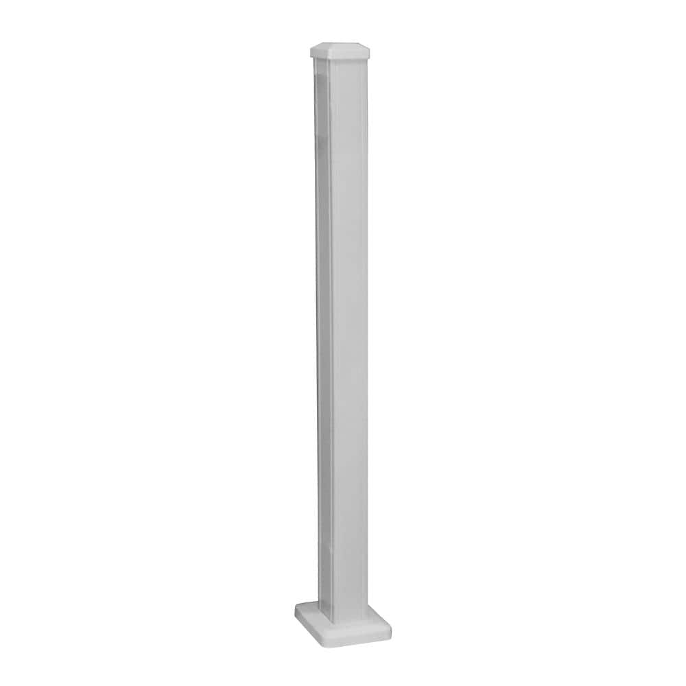 Weatherables Stanford 2.5 in. x 2.5 in. x 38 in. Textured White Aluminum  Post Kit LWAL-POSTKIT-2.5X38A The Home Depot