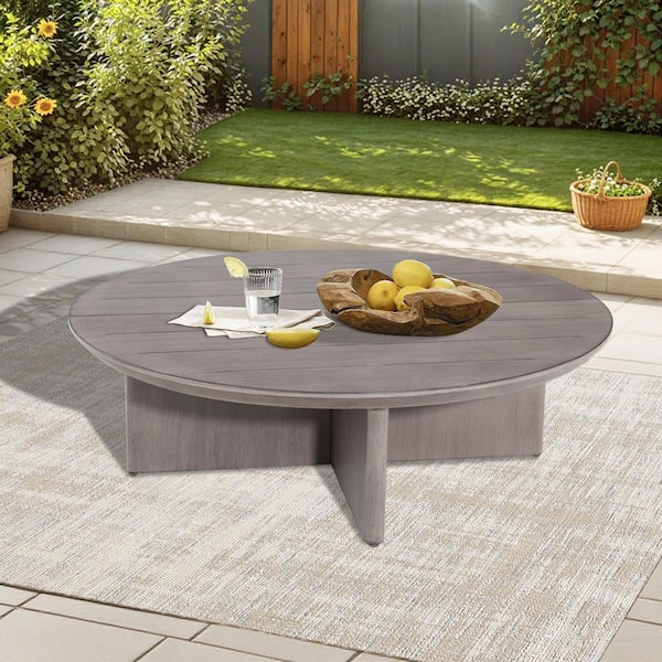 Sereno Round Gray Aluminum Outdoor Coffee Table