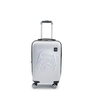 Storm Trooper 22 in. White Embossed Spinner Suitcase