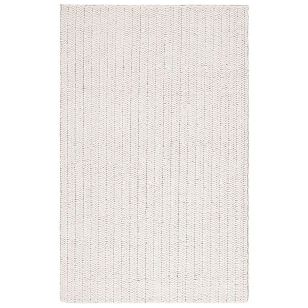 Natura 5 ft. x 8 ft. Ivory Solid Striped Modern Area Rug