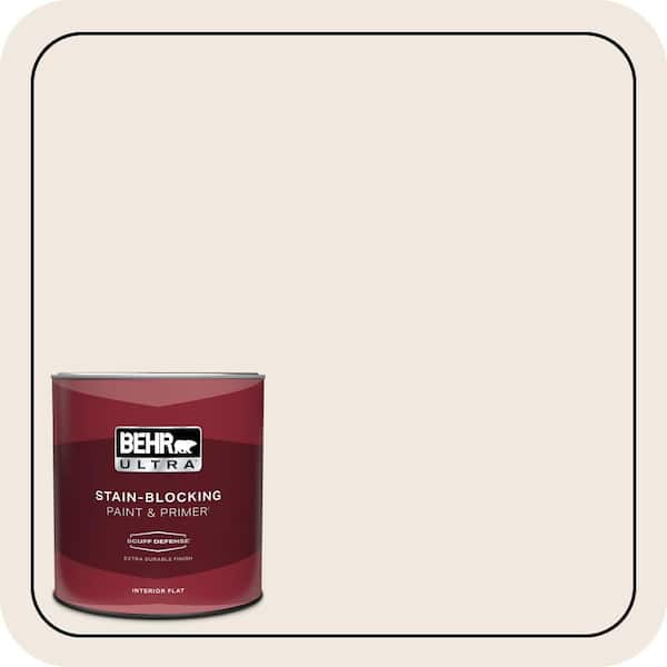 BEHR ULTRA 1 qt. #ECC-57-2 Shady White Extra Durable Flat Interior Paint & Primer