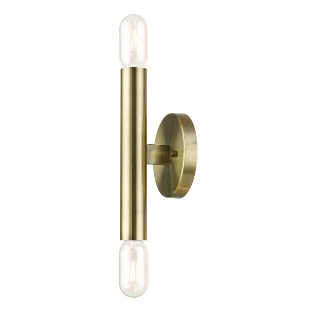 Copenhagen Antique Brass and Bronze 9.88" Dimmable Wall Sconce