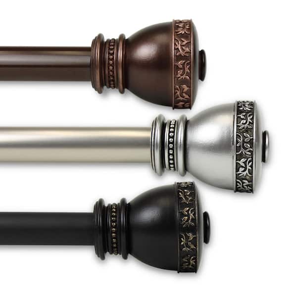 Rod Desyne Kettle 1 in. Single Curtain Rod 160 in. to 240 in. in Bronze