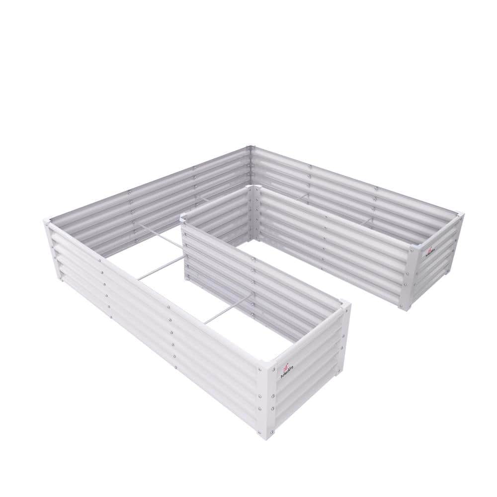6 x 6 x 1.5 ft. U-Shaped Outdoor Metal Galvanized Raised Planter Boxes for 