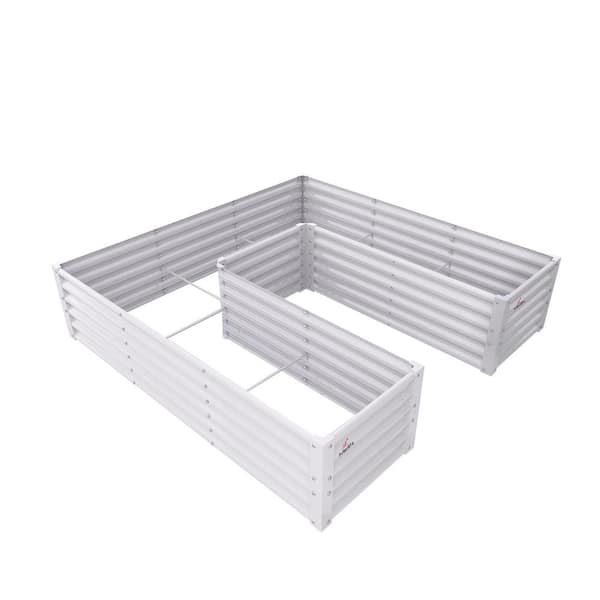 74 in. x 74 in. x 18 in. Metal U-Shaped Outdoor Galvanized Raised