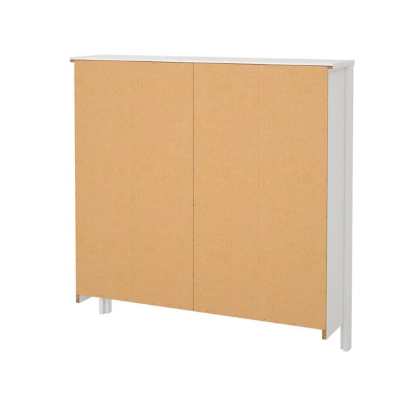 Tvilum 41 in. H x 40 in. W White Wood Shoe Storage Cabinet