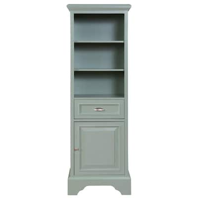 Sadie 20 in. W x 14 in. D x 65 in. H Green Freestanding Linen Cabinet