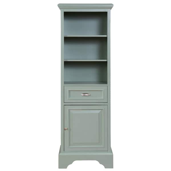 Home Decorators Collection Sadie 20 in. W x 14 in. D x 64.5 in. H Linen Cabinet in Antique Light Cyan