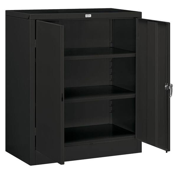 Salsbury Industries 36 in. W x 42 in. H x 18 in. D Counter Height Storage Cabinet Assembled in Black
