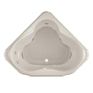 Marine 60 in. W. x 60 in. Neo Angle Combination Bathtub with Center Drain in Oyster
