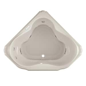 MARINEO 60 in. W. x 60 in. Neo Angle Combination Bathtub with Center Drain in Oyster