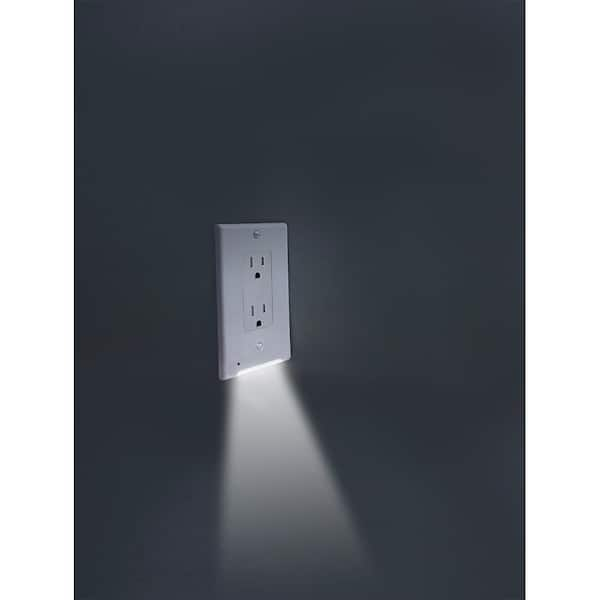 GLOCOVER 1 Gang Decor Plastic Wall Plate with Built in Nightlight