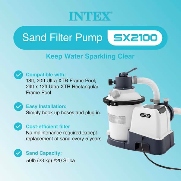 2100 GPH Above Ground Pool Sand Filter Pump w/ Deluxe Pool Maintenance Kit, DE, 60 sq. ft Filtration Area