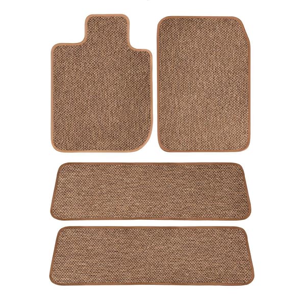GGBAILEY Toyota Highlander Beige All-Weather Textile Car Mats Custom Fits 2014-2019 - Driver Passenger 2 and 3 Row (4-Piece)
