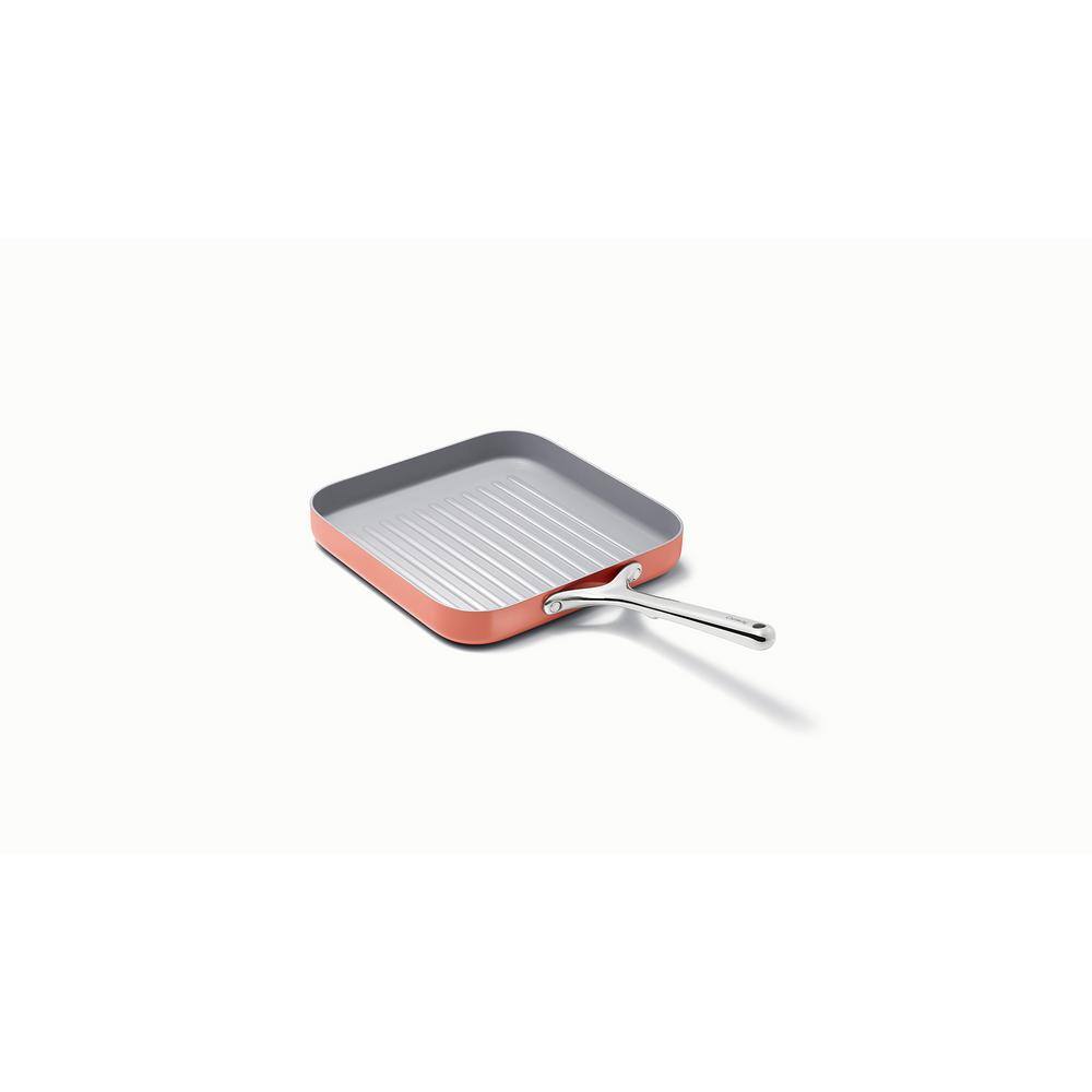 Perracotta 11" Nonstick Ceramic Square Grill Pan with Stainless Steel Handle