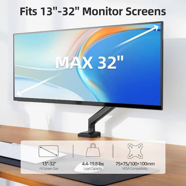 Desk Mount Monitor Arm With USB - Full Motion VESA Monitor - View #6