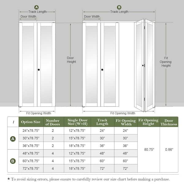 easelife 72 in. x 80 in. 1-Lite Mirrored Glass Solid Core White