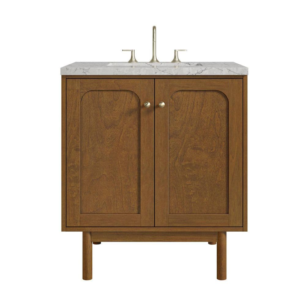 UPC 840467828096 product image for Laurent 30.0 in. Single Bath Vanity in Honey Oak with Eternal Jasmine Pearl Sile | upcitemdb.com