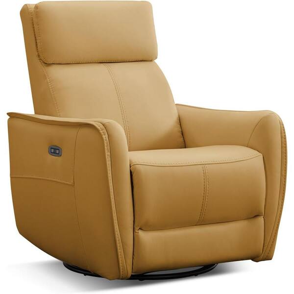 Bestier 32.3 in. Yellow Faux leather Power Rocker Recliner
