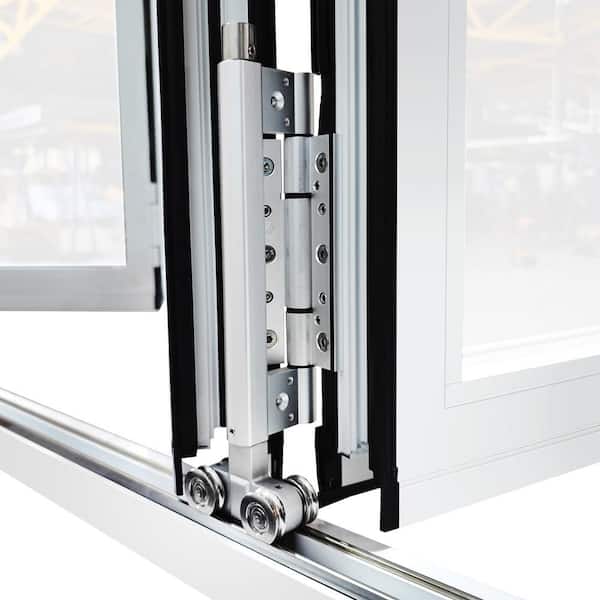 ATVIO 144 in. x 80 in. White Aluminum Outswing Folding Patio Door