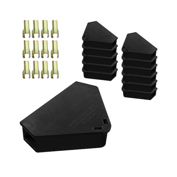 Indoor Outdoor Mouse Bait Station with Keys, Tamper-Proof Design, Set of 12 Pack, Weatherproof for Home & Garden Use