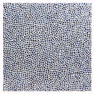 Fargin Pebble Cobalt Ice 11.88 in. x 11.88 in. Polished Glass Wall Mosaic Tile (0.98 sq. ft./Each)
