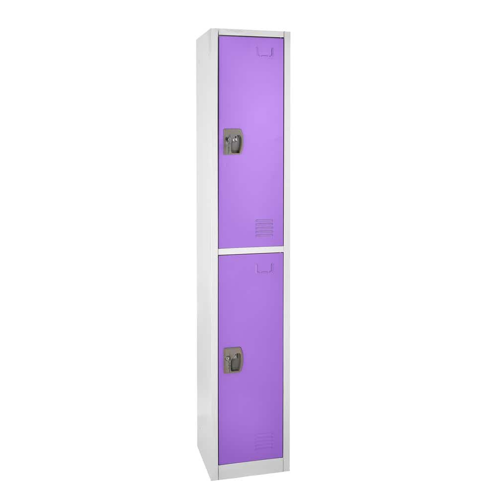 629-Series 72 in. H 2-Tier Steel Key Lock 2-Shelf Storage Locker Free Stand