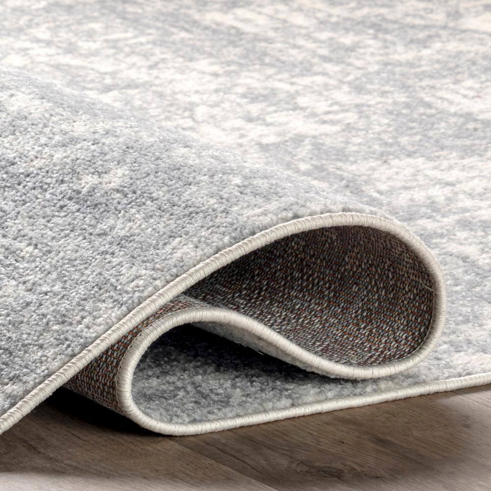 Gray Rectangular Vintage Medallion Synthetic Area Rug