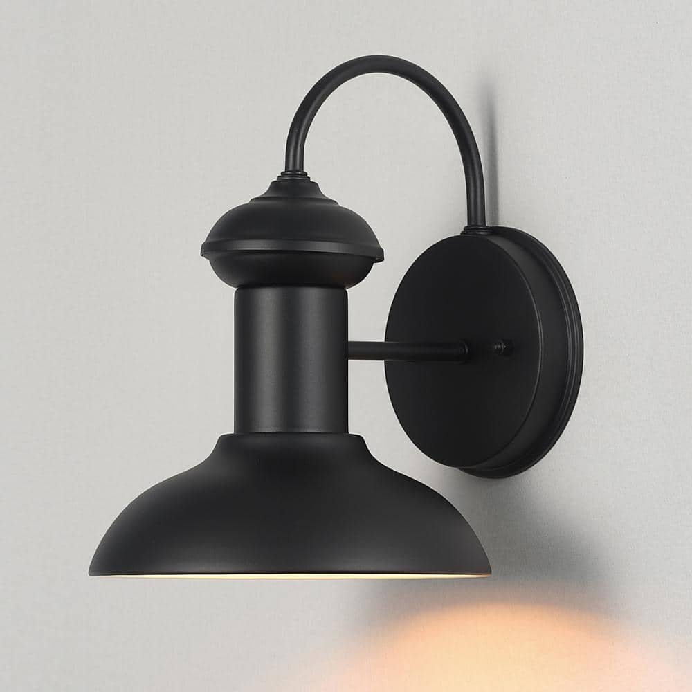 Martes 10'' Matte Black Vintage Industrial Wall Sconce