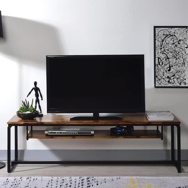 Brasier Rectangular TV Stand for TV's up to 65 in Black Grain