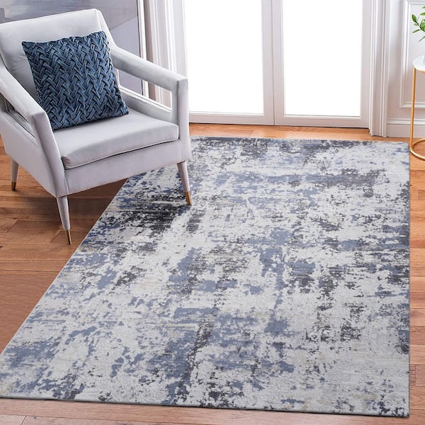 LOOM & LUXE Collection 5 ft. x 7.5 ft. Grey Abstract Non-Shedding Stylish and Stain Resistant Area Rug
