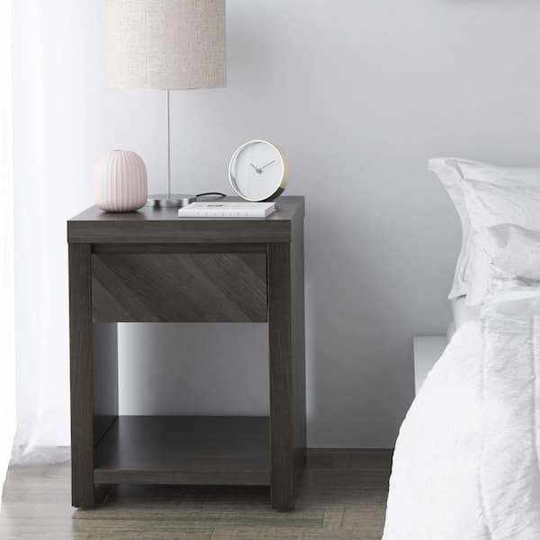 Twin Star Home 1-Drawer Fillmore Oak Nightstand (25 in. H x 19.5 in. W x 19.5 in. D)