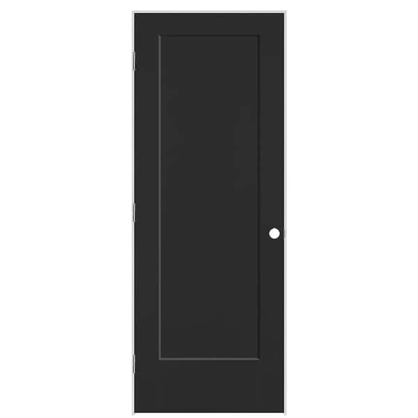 Masonite 30 in. x 80 in. 1-Panel Lincoln Park Right-Hand Hollow Core Jet Black Molded Composite Single Prehung Interior Door