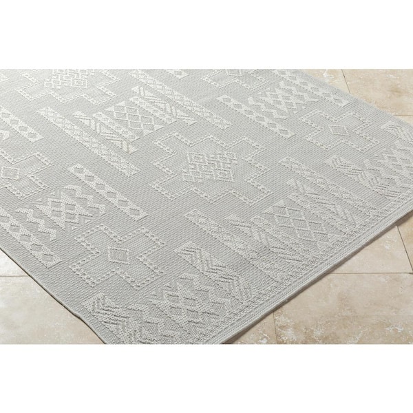 Sandra SDR-2303 Gray 6 ft. x 9 ft. Machine Woven Area Rug