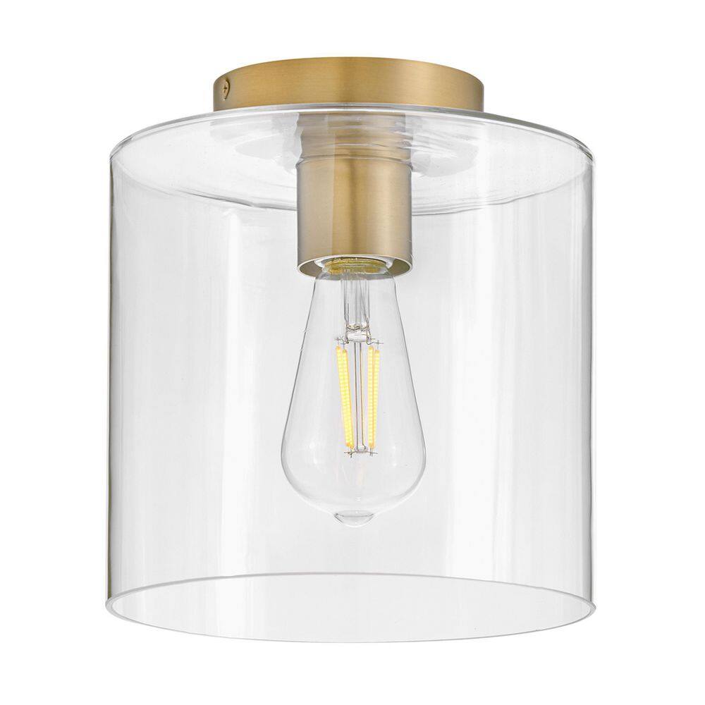 Pippa Clear Glass Brass 1-Light Flush Mount