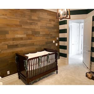 1/8 in. x 4 in. x 12-42 in. Peel and Stick Brown Wooden Decorative Wall Paneling (40 sq. ft./Box)