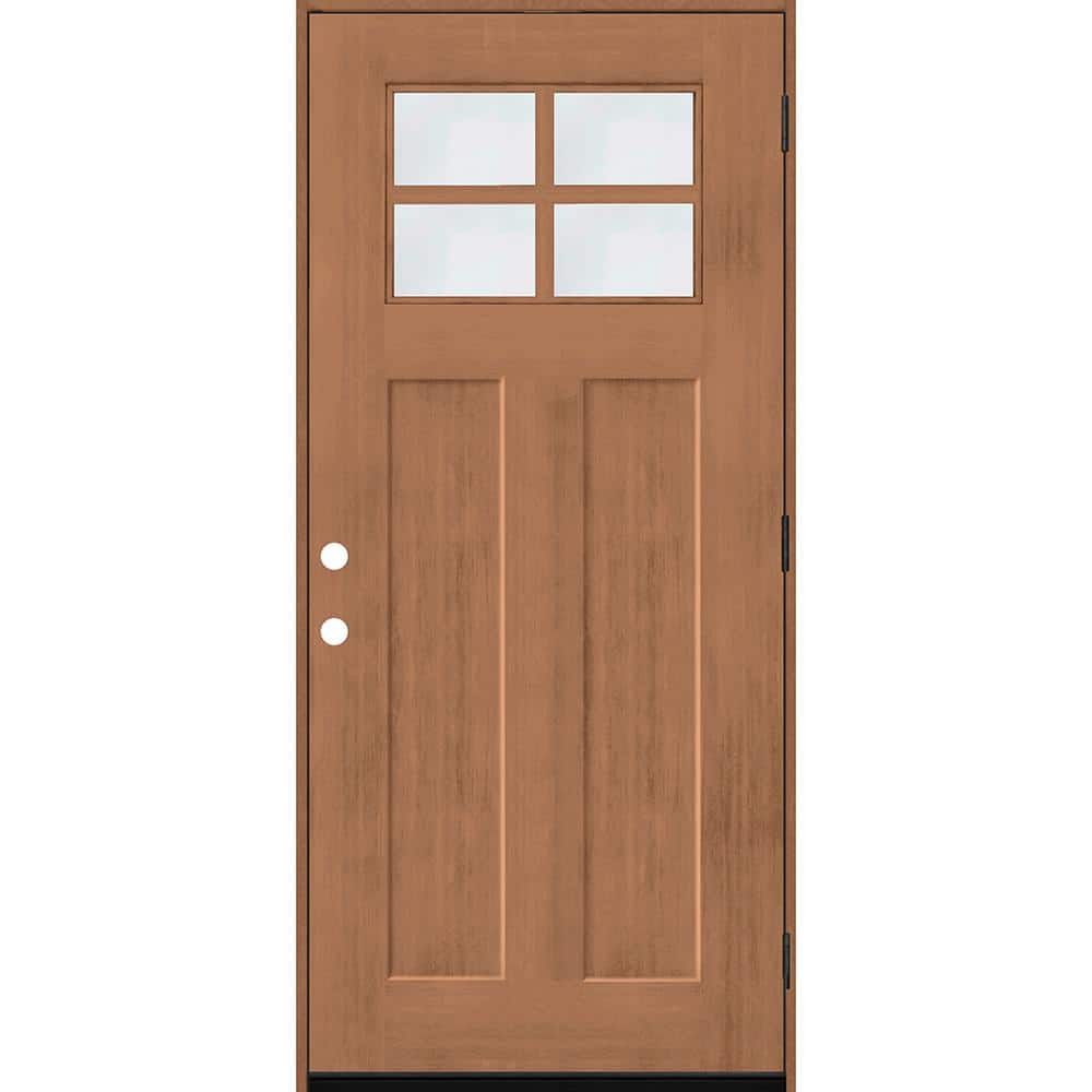 Regency 36 in. x 80 in. LHOS 4Lite 1/4 Toplite Clear Glass Autumn Wheat Stain Fir Grain Fiberglass Prehung Front Door price history on PriceWatchPro
