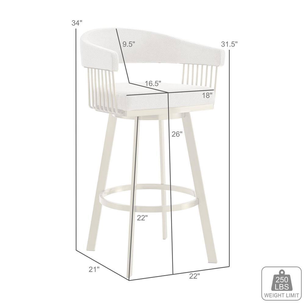 Chelsea 26" Taupe Swivel Counter Stool with Gold Metal Frame