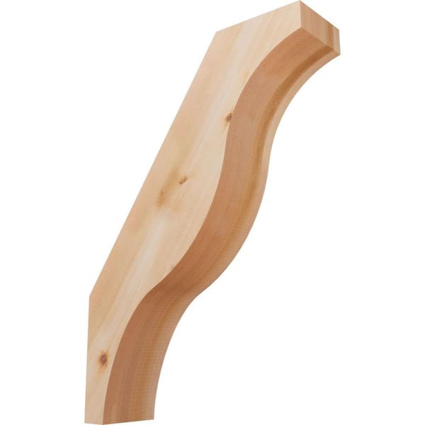 Ekena Millwork 5 1/2"W x 20"D x 28"H Funston Smooth Knee Brace, Western Red Cedar