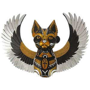 9 in. x 12 in. Goddess Bastet, Winged Protector of the People Cat Wall Sculpture