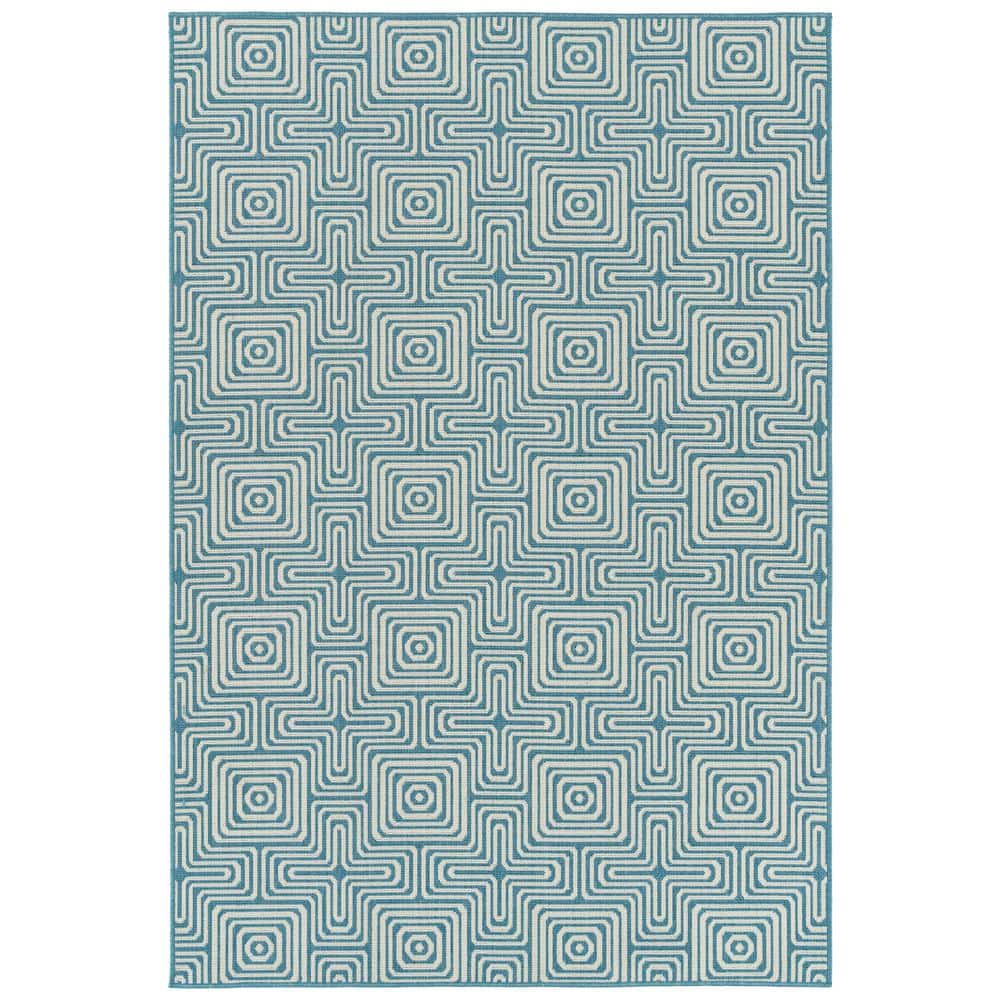 Kaleen Amalie Light Blue 1 ft. 9 in. x 3 ft. Indoor/Outdoor Area Rug ...