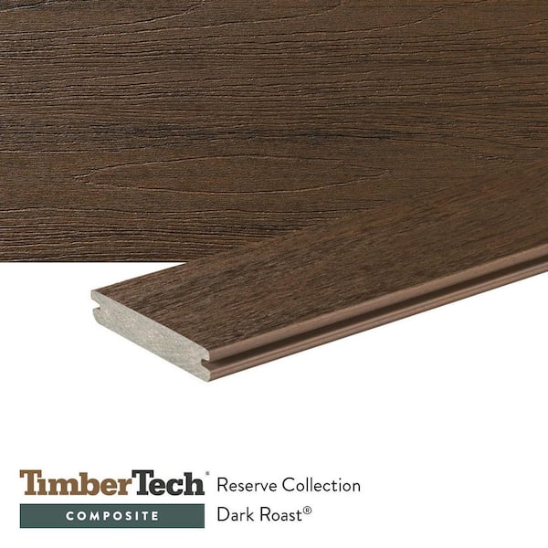 Composite Reserve 5/4-in x 6-in x 12-ft Grooved Dark Roast Composite Deck Board (Actual: 0.94-in x 5.36-in x 12-ft)
