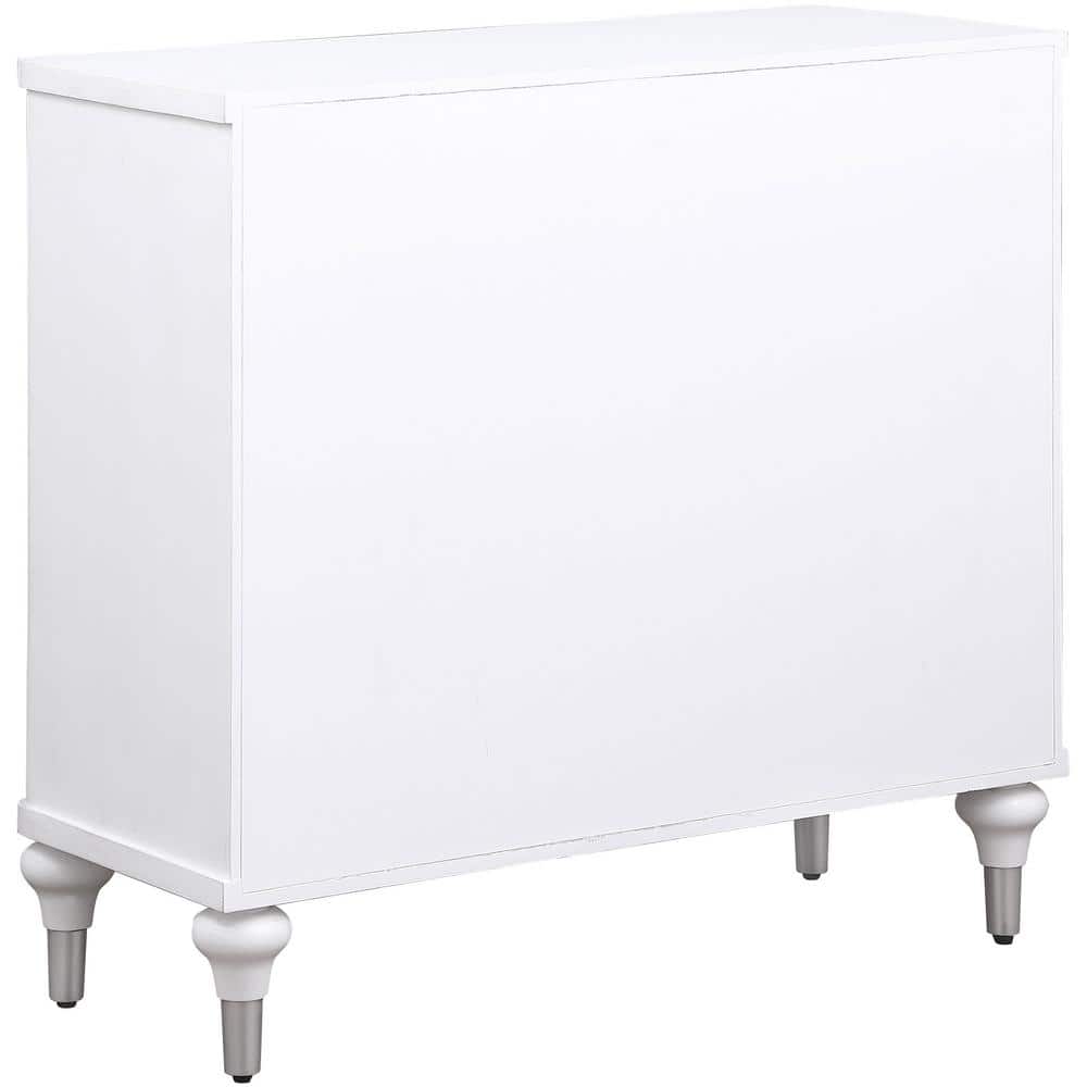White Coastal 2-Door Accent Cabinet with Adjustable Shelving