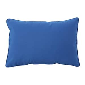 Rectangular Polyester Fiberfill Standard Pillow in Blue Color Water Resistant Outdoor Pillow