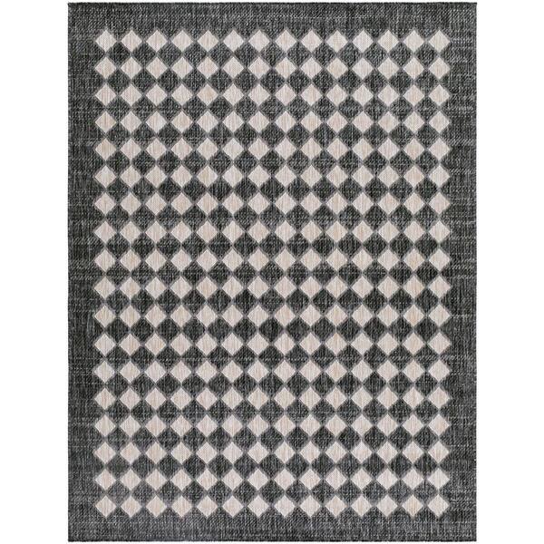 Galey Alix Mulberry 9 ft. 2 in. x 12 ft. Indoor/Outdoor Area Rug, Black Area Rug