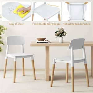 White Beech Ergonomic Dining Chairs Set of 4