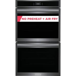 30 in. Double Electric Wall Oven with Total Convection in Smudge-Proof Black Stainless Steel