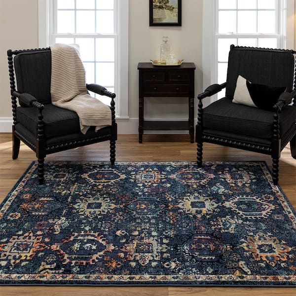 Medallion Blue 5 ft. 3 in. x 7 ft. Indoor Area Rug