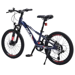 20 in. Aluminum Mountain Bike with 7-Speed in Blue for Girls and Boys